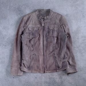 SHEEP NAPPA LEATHER JACKET GREY FAVOURITES YESSICA